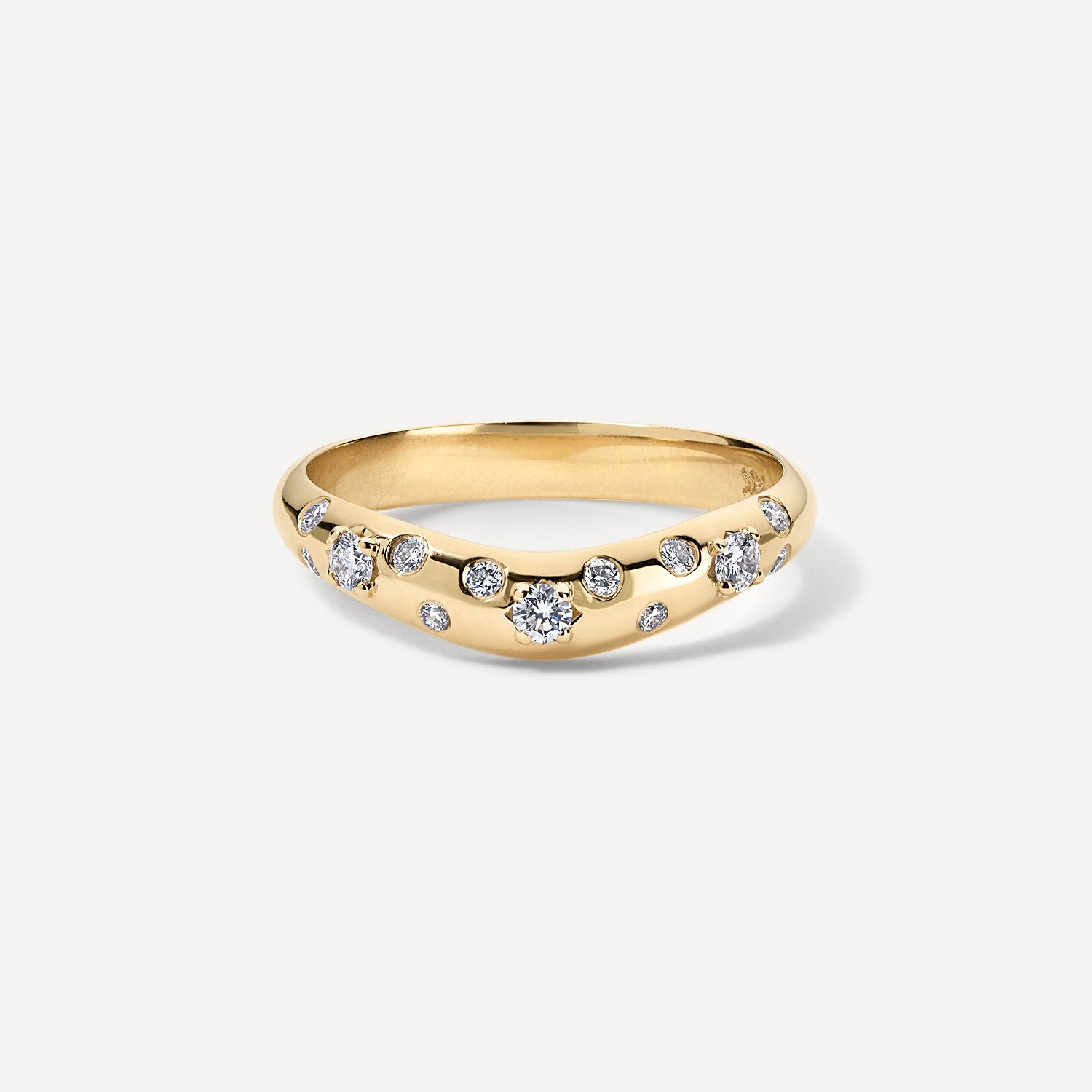 Diamond accent curved  ring