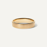 Yellow Gold Brushed Polished Bevel Carved Edge