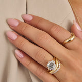 Soft Diamond Curve Dome Ring