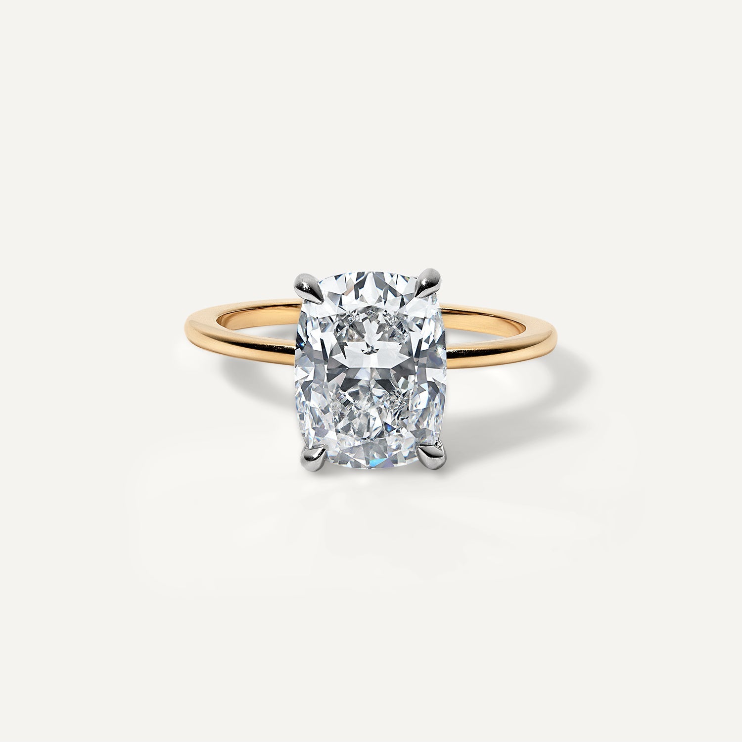 Cushion lab diamond engagement ring.