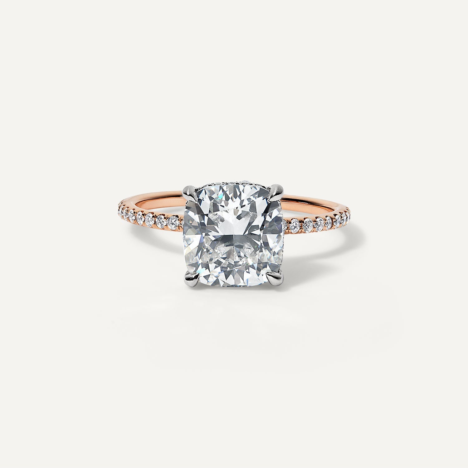 Cushion lab diamond engagement ring