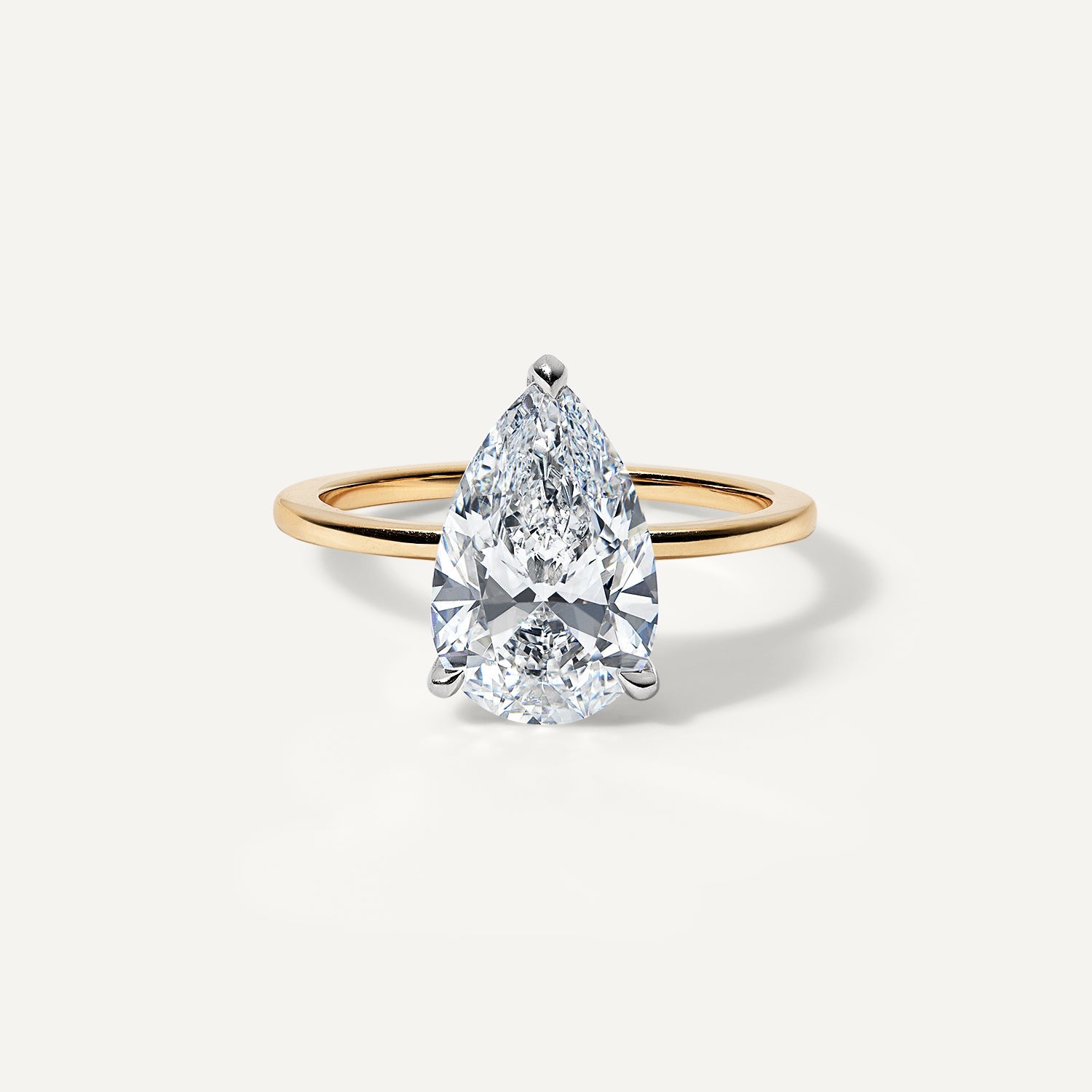lab diamond pear engagement ring.