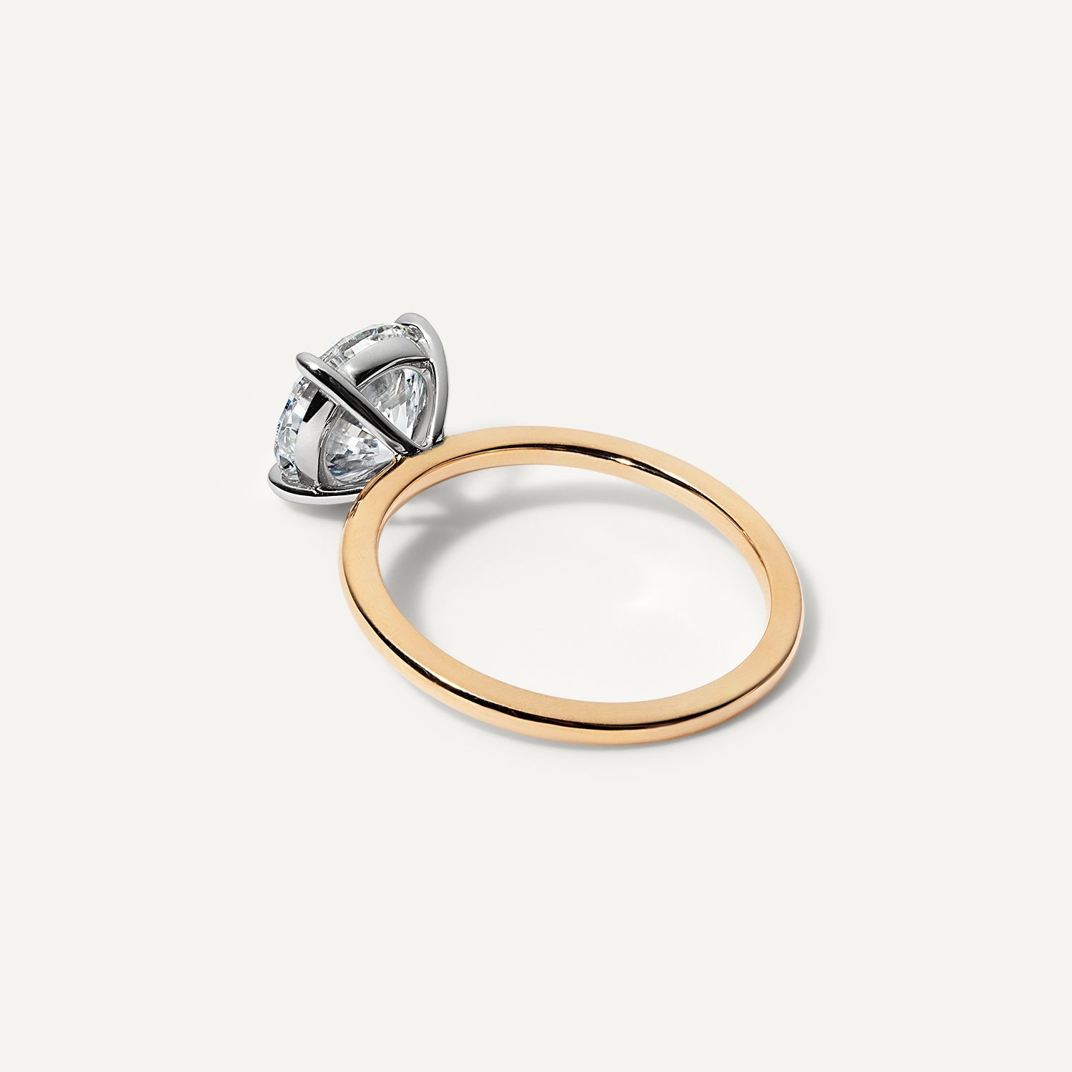 Round lab diamond engagement ring.