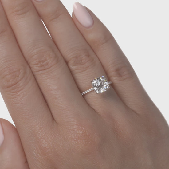 video of pave cushion engagement ring