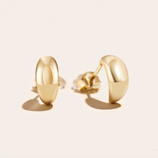 14k yellow gold dome earrings