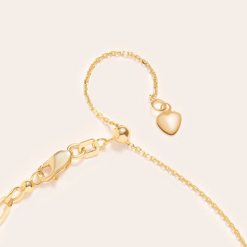 14k Gold Figaro chain necklace closure