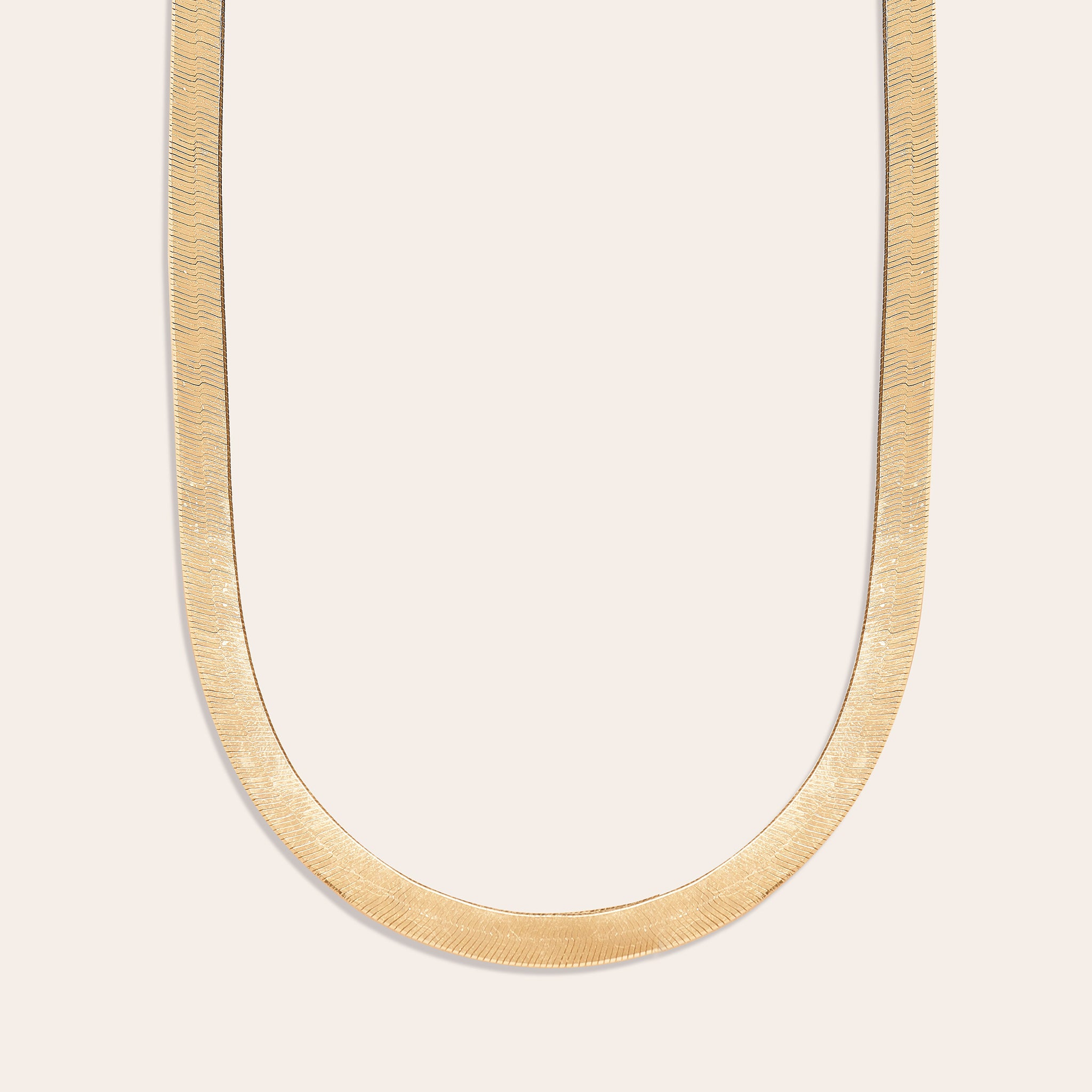 14k Gold Herringbone Chain Necklace