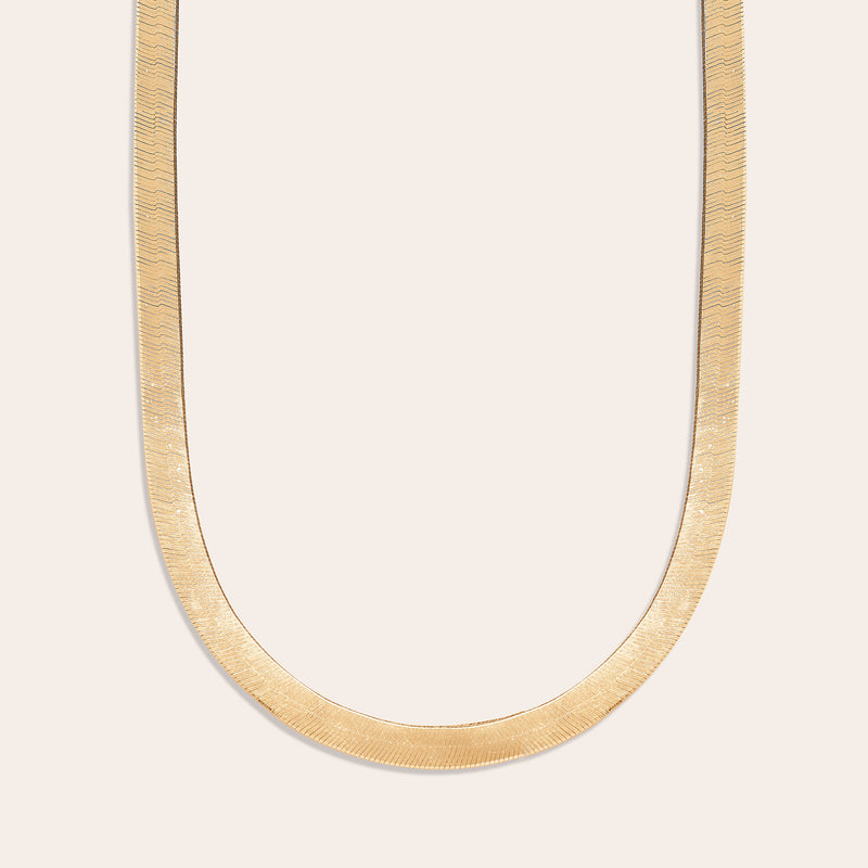 14k Gold Herringbone Chain Necklace