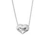 14k White Gold Puffed Heart Necklace