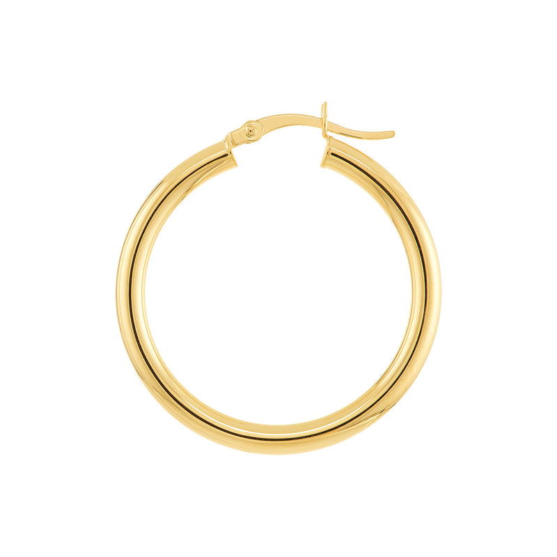10k yellow gold polished hoop earring