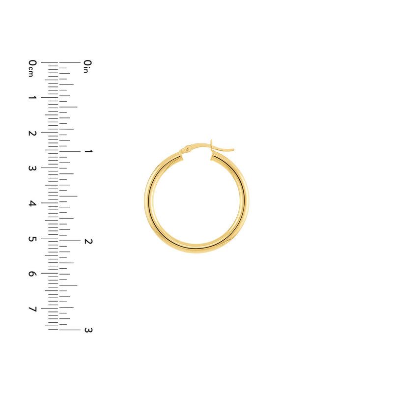 10k yellow gold polished hoop earring