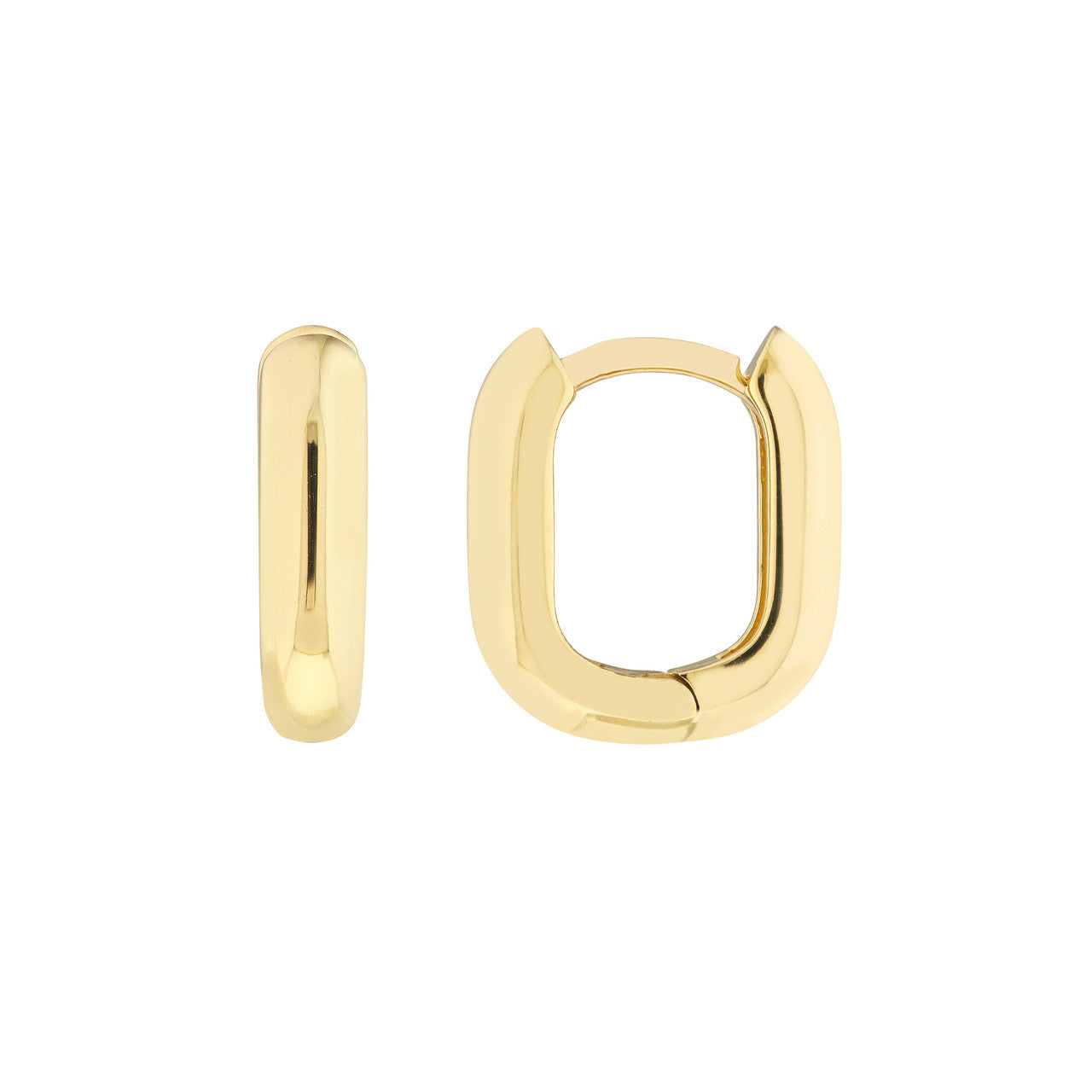 14k gold oblong hoop earrings
